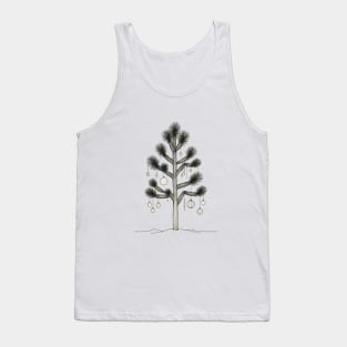 Desert Holiday Charm - Minimalist Joshua Tree Line Art Tank Top